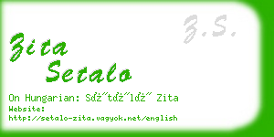 zita setalo business card